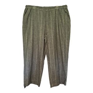 EILEEN FISHER woman's plus sz 1X hemp organic cotton wide leg crop strip pants